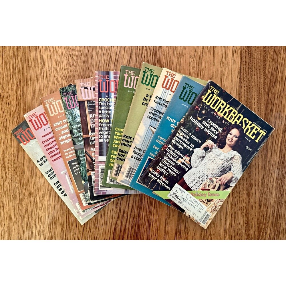 The Workbasket Magazine 1979 Lot of 10 Illustrated Crochet Knitting Home Arts
